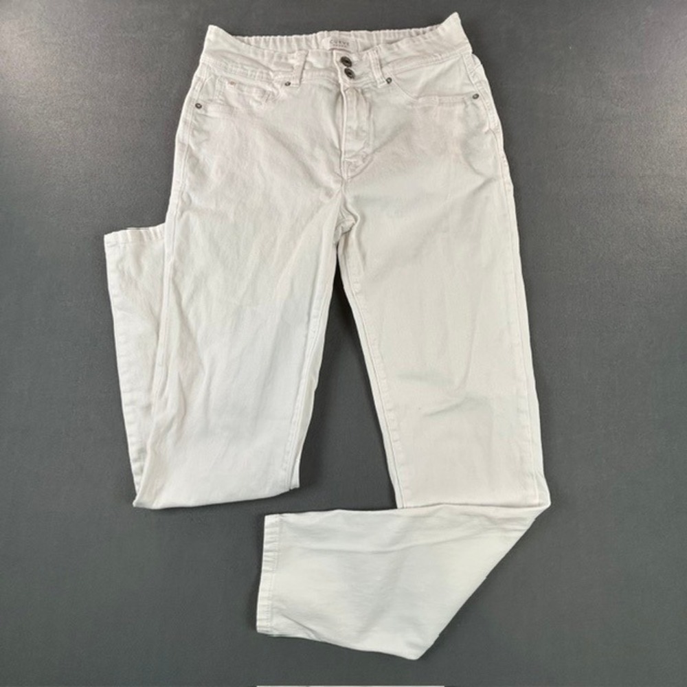 Curve Appeal Women's White Curve Creator Denim 2-button Jeans 8/29 Stretch